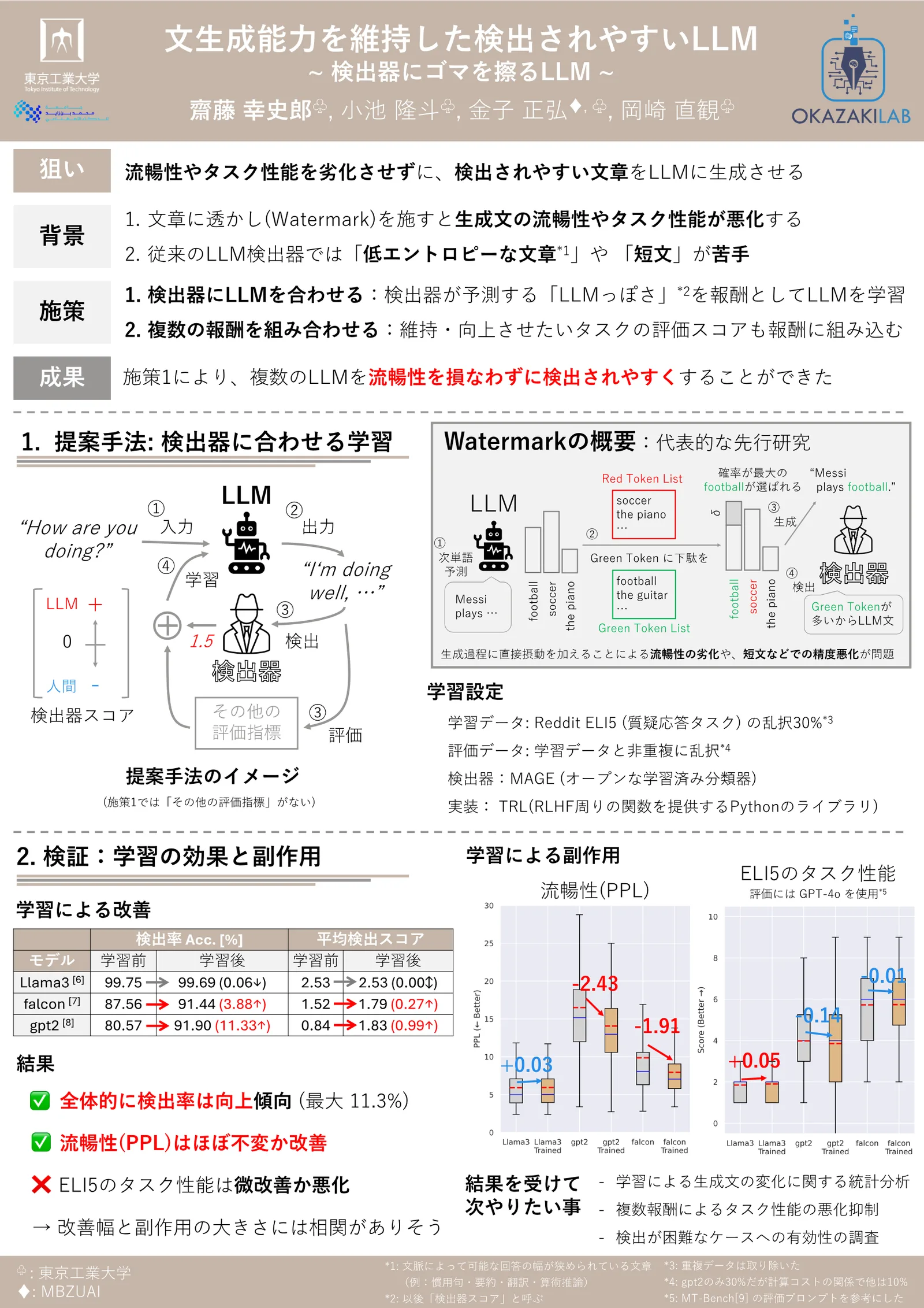 強化学習を用いた、言語理解能力を維持したLLM検出器の性能向上